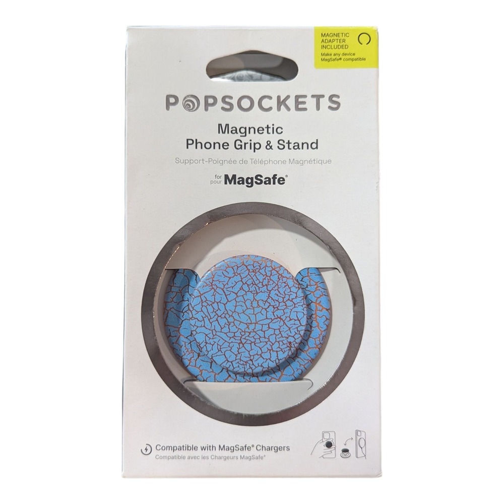 Nn2. PopSockets Magnetic‎ Phone Grip with MagSafe Adapter Ring Crackle Denali